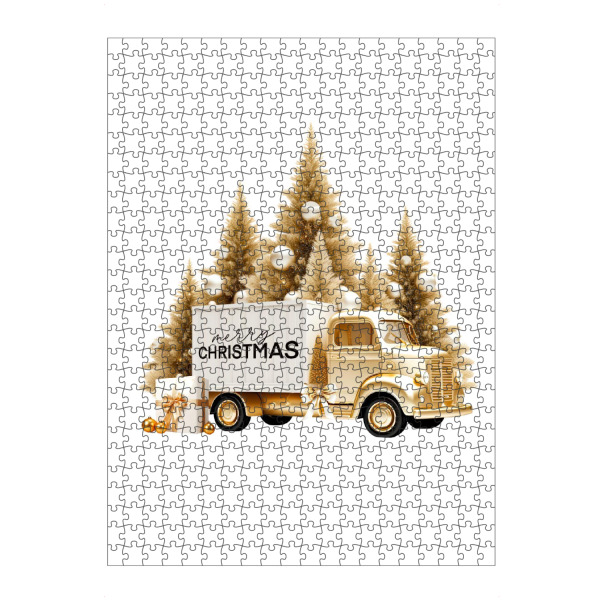 artboxONE Puzzle "Goldenes Weihnachtsauto-Design" artboxONE - Automobile,Weihnachten,Festivals,Lustig