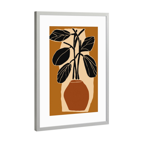 Poster mit Rahmen Silber "Stillleben Mit Pflanze" artboxONE - Floral,Abstrakt,Für Mama