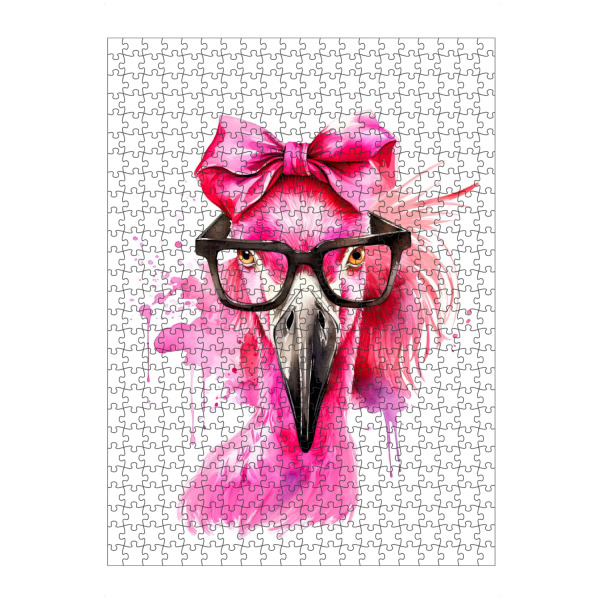 Puzzle Ravensburger "Rosa Flamingo mit Brille" artboxONE - Tiere,Fashion,Für Mama,Festivals