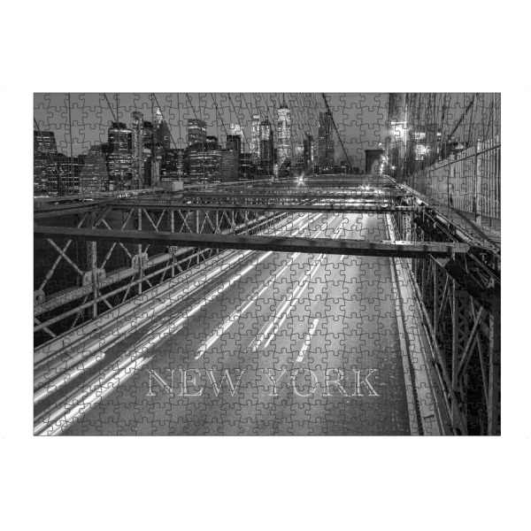 Puzzle Ravensburger "NY Brooklyn bridge" artboxONE - Städte / New York,Schwarzweiß,Reise / Länder