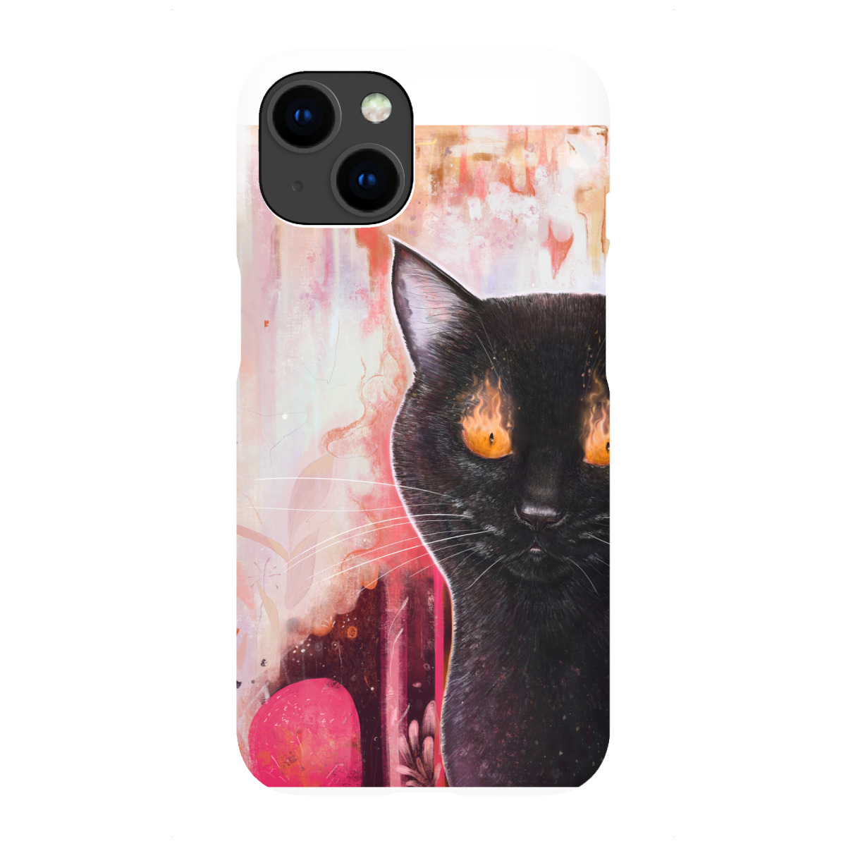 iPhone "Schwarze Katze mit Feuer" Premium-Case Handyhülle artboxONE