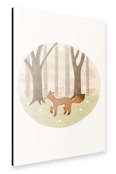 Alu-Dibond "Anna Lunak - Fuchs im Wald" 30x20 cm artboxONE