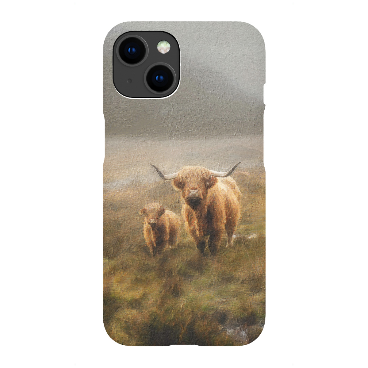 iPhone "Hochlandrinder und Baby" Premium-Case Handyhülle artboxONE