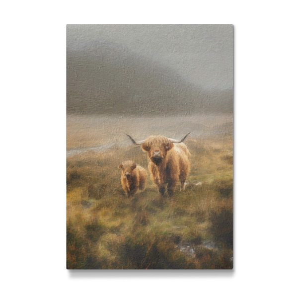 Galerie-Print "Hochlandrinder und Baby" 30x20 cm artboxONE