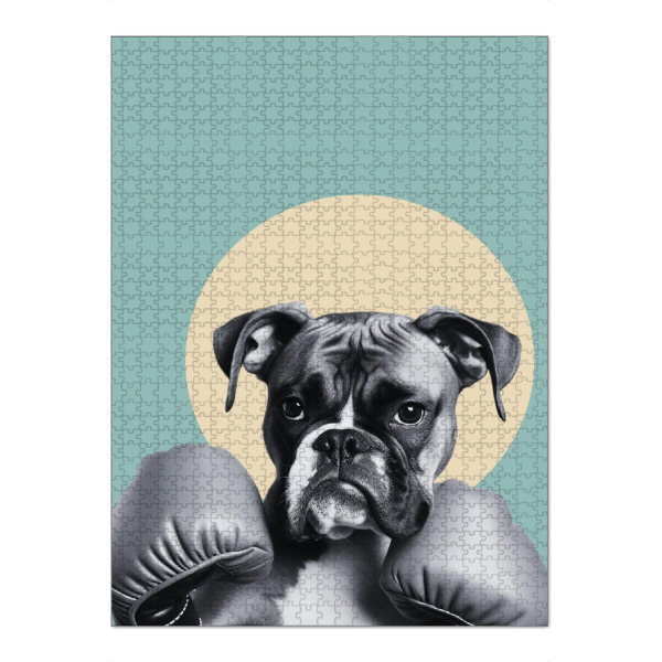Puzzle Ravensburger "Dog Boxer" artboxONE - Tiere,Sport - Hund mit boxhandschuh,Hund,Boxer,Pop-art,Moderne kunst,Modern,Pop,Tiere,Haustier