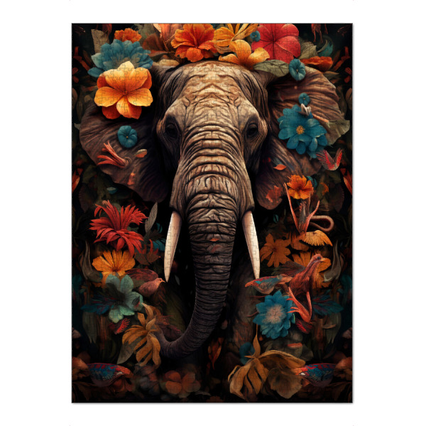 Puzzle Ravensburger "Elephant Flowers (matart)" artboxONE - Natur,Floral,Tiere - Elefant,Elefanten,Tier,Tiere,Natur,Afrika,Wild,Tierwelt,Blumen,Floral