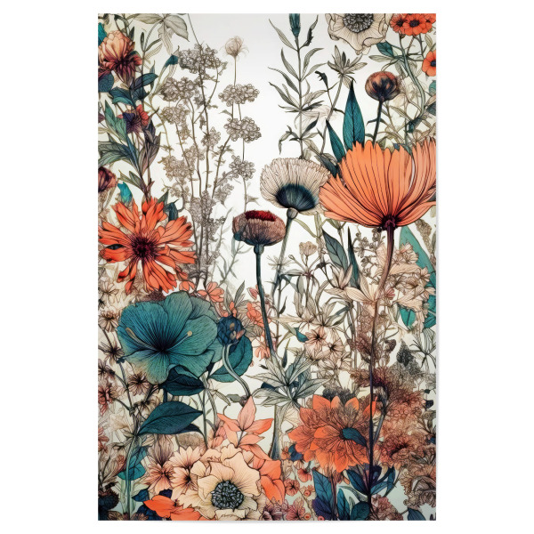 Poster 30x20 cm "Wiese voller Blumen G" artboxONE - Natur,Floral - Wiese,Natur,Blumen,Blumen,Botanische,Blätter,Blatt,Blumen
