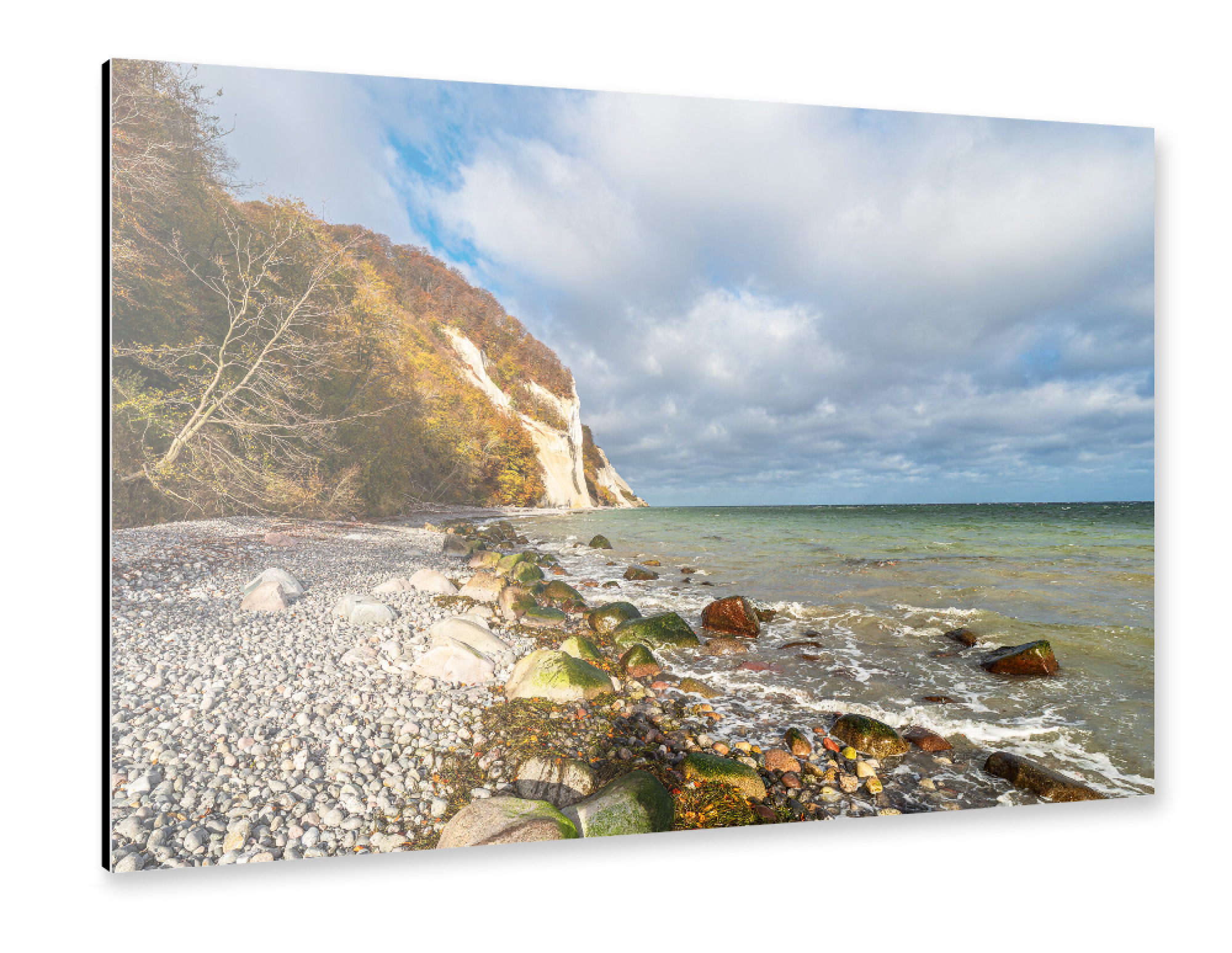 Alu-Dibond "Steine, Meer, Kreidefelsen" 75x50 cm artboxONE