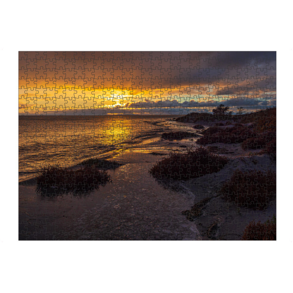 Puzzle Ravensburger "Sonnenuntergang auf Moen" artboxONE - Natur,Reise,Reise / Strand und Meer