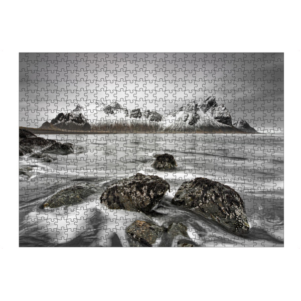 Puzzle Ravensburger "Küstenimpression aus Island" artboxONE - Natur,Schwarzweiß,Reise / Länder
