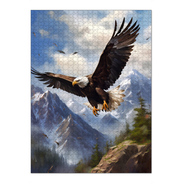 Puzzle Ravensburger "Eagle Mountains (matart)" artboxONE - Natur,Tiere - Adler,Vogel,Vögel,Tier,Tiere,Wild,Natur,Wald,Berge - Bild adler
