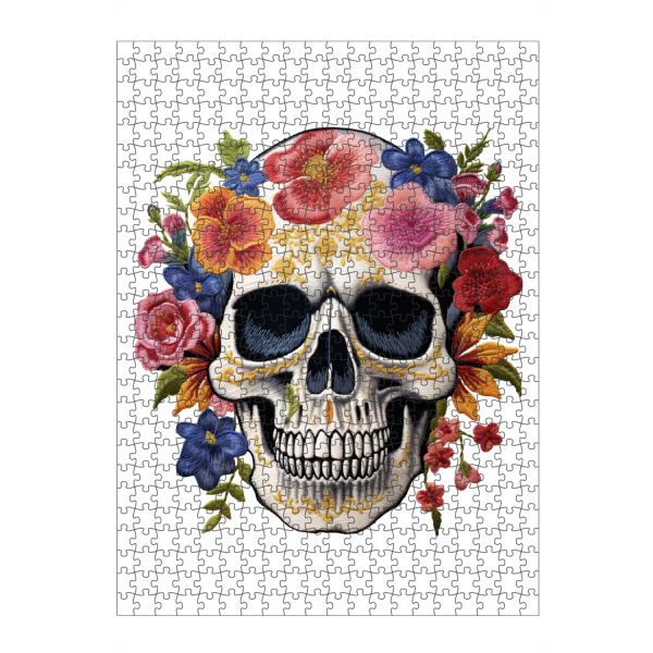 artboxONE Puzzle "Gotischer Blumenschädel" artboxONE - Floral,Abstrakt,Festivals,Halloween,Lustig