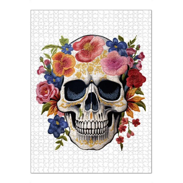 Puzzle Ravensburger "Gotischer Blumenschädel" artboxONE - Floral,Abstrakt,Festivals,Halloween,Lustig