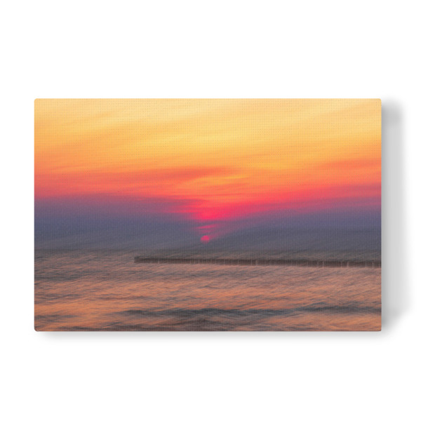 Leinwandbild "Im letzten Licht des Tages" artboxONE - Natur,Reise / Strand und Meer - Sonnenuntergang,Abendstimmung,Licht,Meer,Dunkelheit,Ostsee