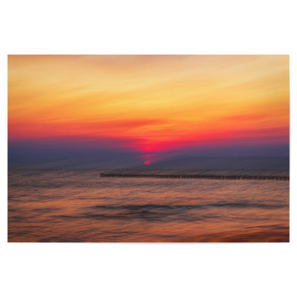 Poster 30x20 cm "Im letzten Licht des Tages" artboxONE - Natur,Reise / Strand und Meer - Sonnenuntergang,Abendstimmung,Licht,Meer,Dunkelheit,Ostsee