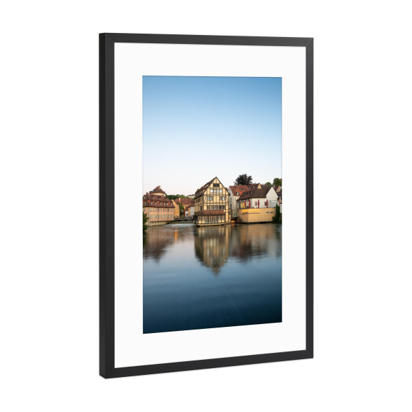 Poster mit Rahmen Schwarz (Metallic) "Bamberg Fachwerkhaus" artboxONE - Städte,Architektur