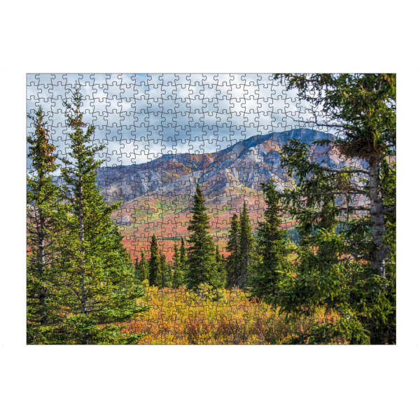 Puzzle Ravensburger "Bunter Herbst in Alaska" artboxONE - Natur,Reise,Reise / Länder - Landschaft,Alaska,Indian summer,Herbst,Bunt,Natur,Berge