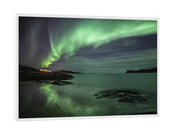 Poster mit weißem Rahmen "Polarlichter" artboxONE - Natur,Galaxy