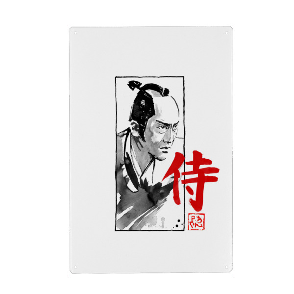 Metall Poster "Kumitate-Samurai" artboxONE - Reise / Asien - Samurai,Sumie,Japan,Kanji - Blechschild