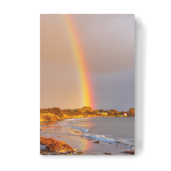 Leinwandbild "Küste mit Regenbogen" artboxONE - Natur,Reise,Reise / Strand und Meer