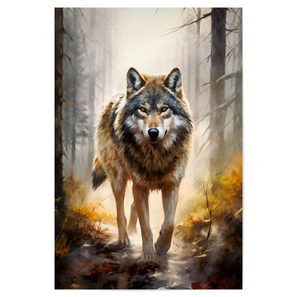 Poster 30x20 cm "Wolf Forest 2 (matart)" artboxONE - Natur,Tiere - Wolf,Wölfe,Tier,Tiere,Natur,Wild,Wald