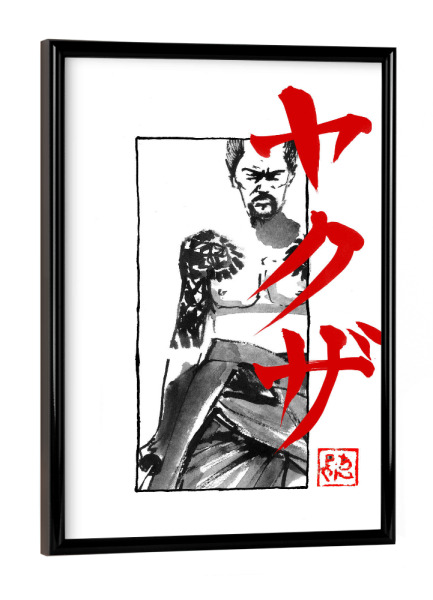 Poster mit schwarzem Rahmen "Kumitate Yakuza" artboxONE - Reise / Asien - Yakuza,Sumie,Japan,Kanji