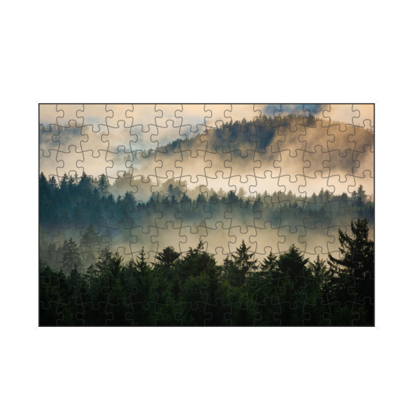 artboxONE Puzzle "Nebel im Wald" artboxONE - Natur,Reise - Wald,Bayerischer wald,Bäume,Berge,Grafenau,Nebel,Sonnenuntergang,Bayern,Deutschland
