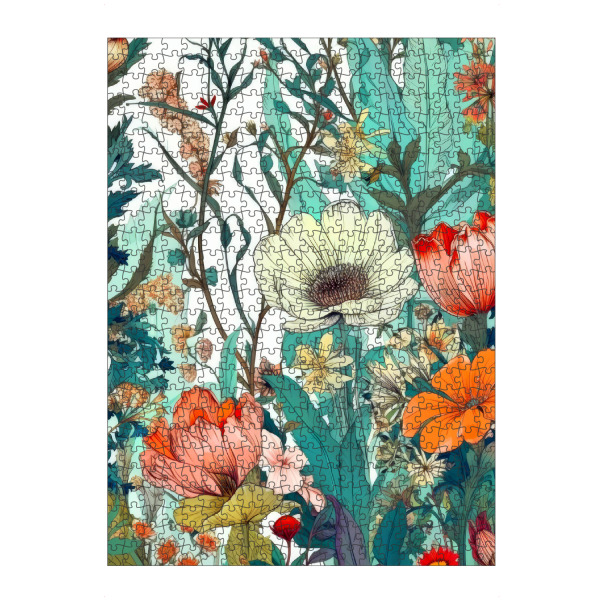 Puzzle Ravensburger "Wiese voller Blumen D" artboxONE - Natur,Floral - Wiese,Natur,Blumen,Blumen,Botanische,Blätter,Blatt,Blumen - Bild wiese