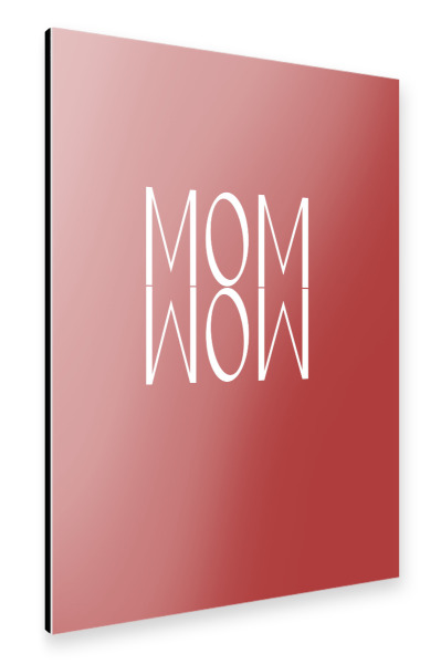 Alu-Dibond "MOM WOW rot-weiß" 30x20 cm artboxONE