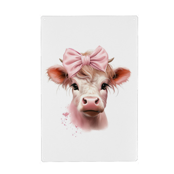 Holzbild "Little Pink Cow" artboxONE - Für Kinder,Tiere,Fashion,Für Mama,Festivals