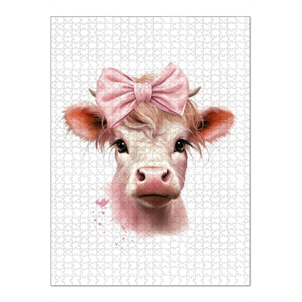 Puzzle Ravensburger "Little Pink Cow" artboxONE - Für Kinder,Tiere,Fashion,Für Mama,Festivals