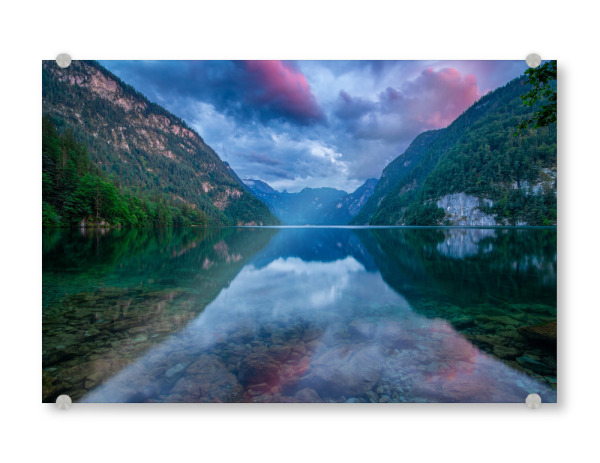 Acrylglasbild "Sommerabend am Königssee" artboxONE - Natur,Reise - Königssee,Malerwinkel,Alpen,Berge,Berchtesgadener land,Bayern,Deutschland