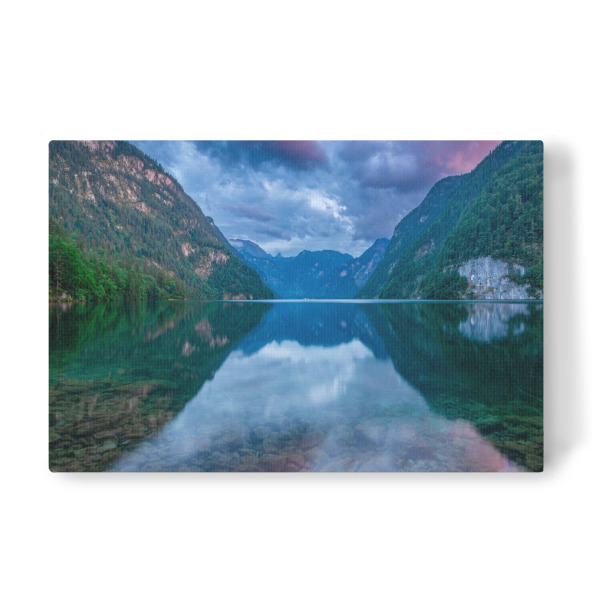 Leinwandbild "Sommerabend am Königssee" artboxONE - Natur,Reise - Königssee,Malerwinkel,Alpen,Berge,Berchtesgadener land,Bayern,Deutschland