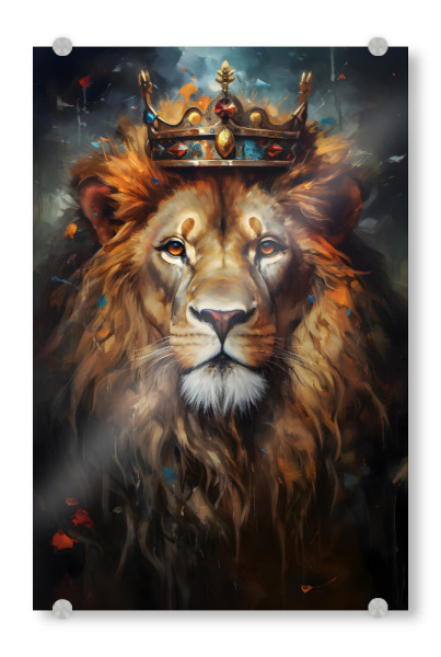 Acrylglasbild "King of the Lions" artboxONE - Tiere,Reise / Afrika