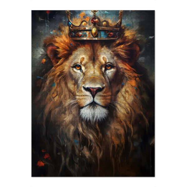 Puzzle Ravensburger "King of the Lions" artboxONE - Tiere,Reise / Afrika