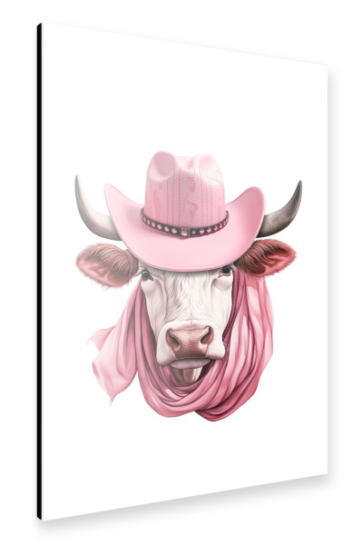 Alu-Dibond "Rosa Hochlandkuh" 30x20 cm artboxONE