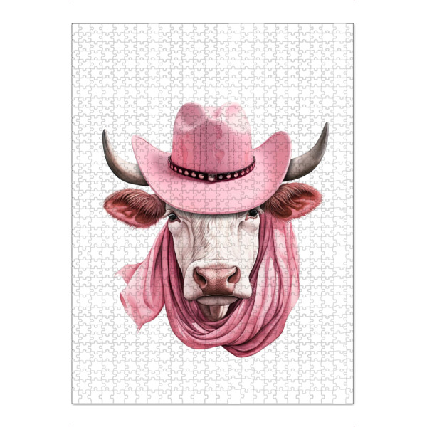 Puzzle Ravensburger "Rosa Hochlandkuh" artboxONE - Tiere,Fashion,Festivals,Lustig