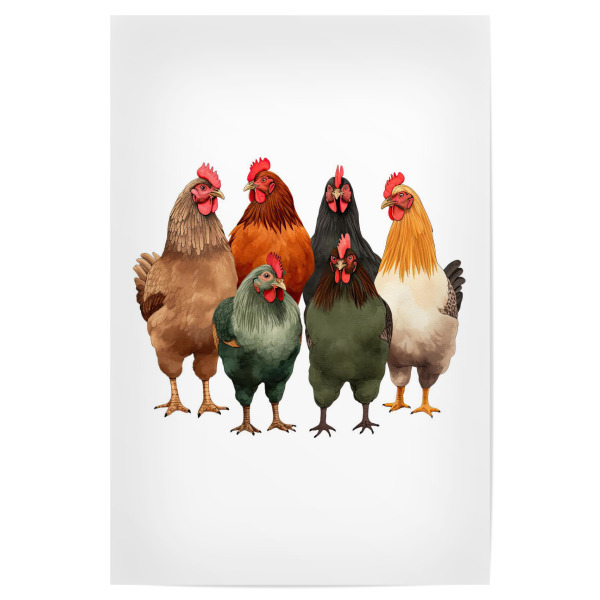 Poster 30x20 cm "Hühnergrafik" artboxONE - Für Kinder,Tiere,Für Mama,Festivals,Lustig
