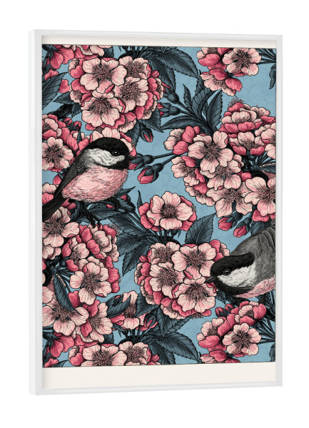 Poster mit weißem Rahmen "Kirilova - Kirschen im Garten" artboxONE - Natur,Floral,Tiere