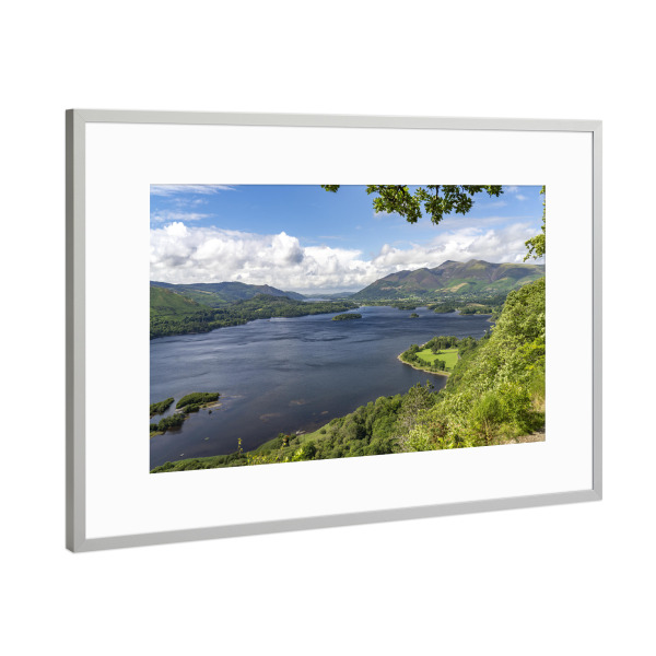 Poster mit Rahmen Silber "Derwent Water im Lake District" artboxONE - Natur,Reise - England,Cumbria,Derwent water,Lake district,See,Lake,Landschaft