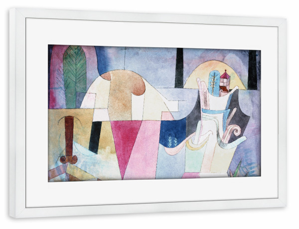 Poster mit Rahmen weiß "Black Columns in a Landscape" artboxONE - Städte,Abstrakt,Architektur,Für Mama,Für Papa