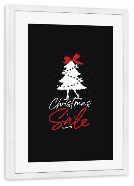 Poster mit Rahmen weiß "Christbaumspielzeug schwarz" artboxONE - Typografie,Reise,Weihnachten