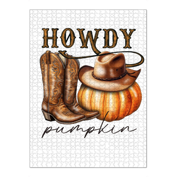 Puzzle Ravensburger "Western Howdy Pumpkin" artboxONE - Essen & Trinken,Abstrakt,Fashion,Buchstaben,Lustig
