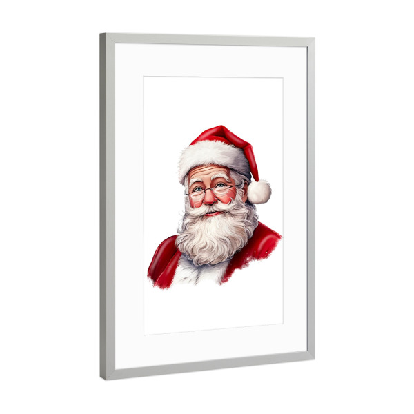 Poster mit Rahmen Silber "Vintager Weihnachtsmann" artboxONE - Menschen,Weihnachten,Männer,Festivals