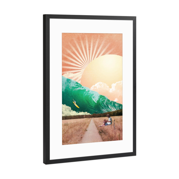 Poster mit Rahmen Schwarz (Metallic) "Let's play, boy!" artboxONE - Natur,Abstrakt,Reise / Strand und Meer,Fiktion