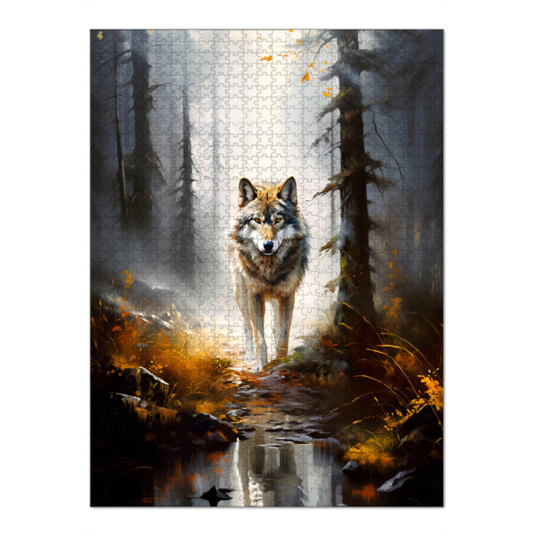 Puzzle Ravensburger "Wolf Forest (matart)" artboxONE - Natur,Tiere - Wolf,Wölfe,Tier,Tiere,Natur,Wild,Wald - Bild wolf