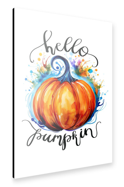 Alu-Dibond "Hallo Kürbis – Bunter Kürbis" 30x20 cm artboxONE