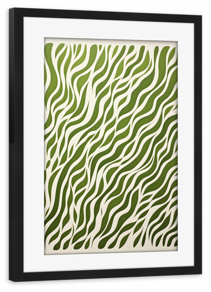 Poster mit Rahmen schwarz "Khaki Zebra" artboxONE - Tiere,Abstrakt,Geometrie