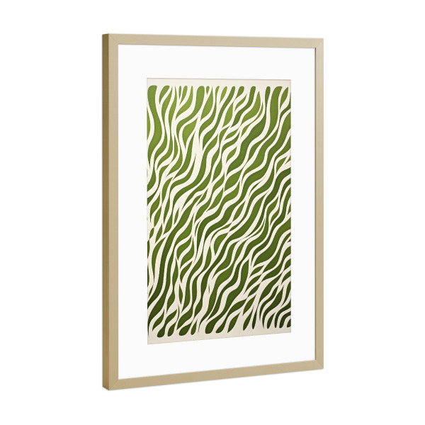 Poster mit Rahmen Gold "Khaki Zebra" artboxONE - Tiere,Abstrakt,Geometrie