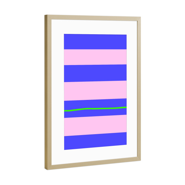 Poster mit Rahmen Gold "Blue stripes love" artboxONE - Abstrakt - Streifen,Stripes,Liebe,Cool,Trend,Neue hülle,Handyhülle,Bunt,Ute arnold,Hej ibiza